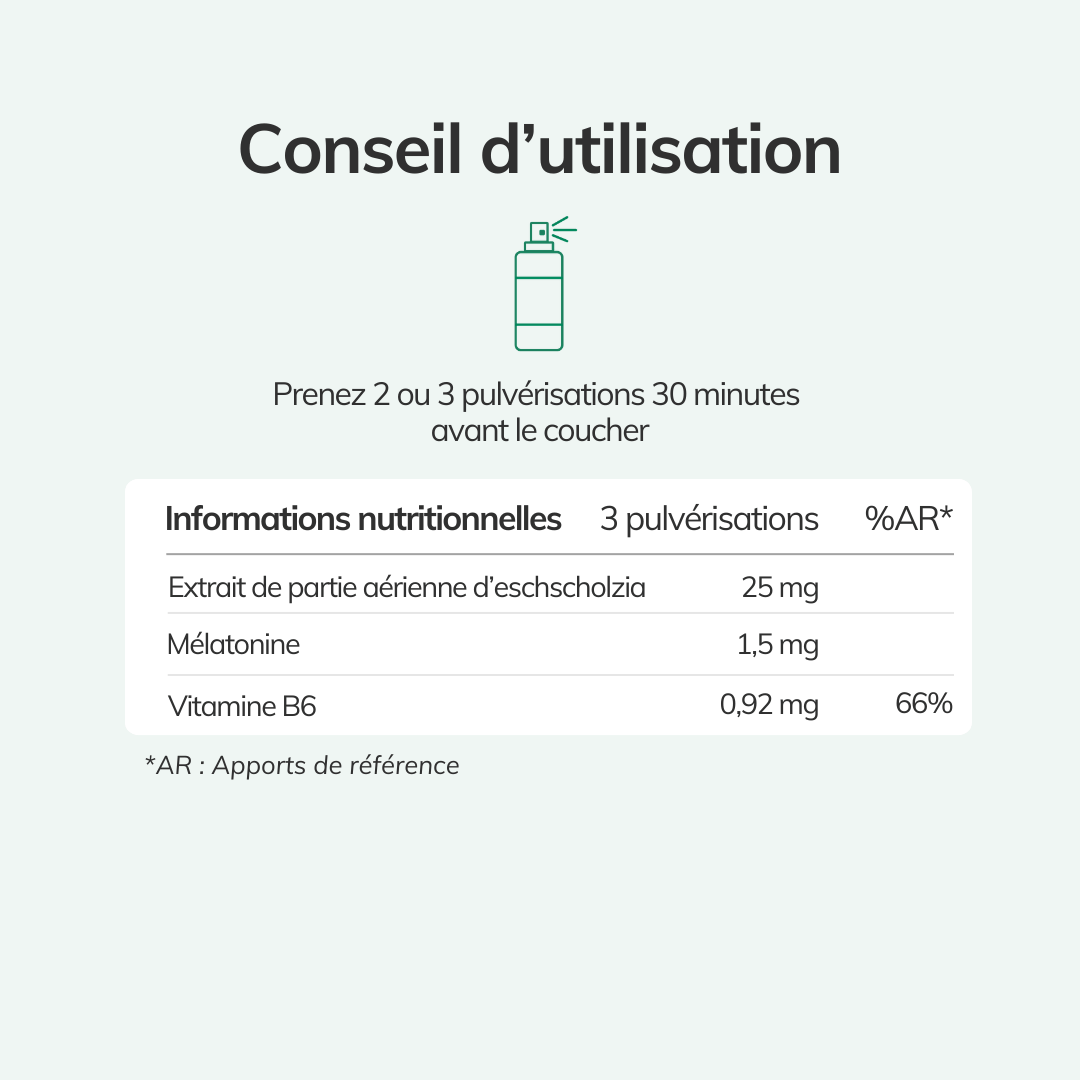 Spray sommeil facile utilisation