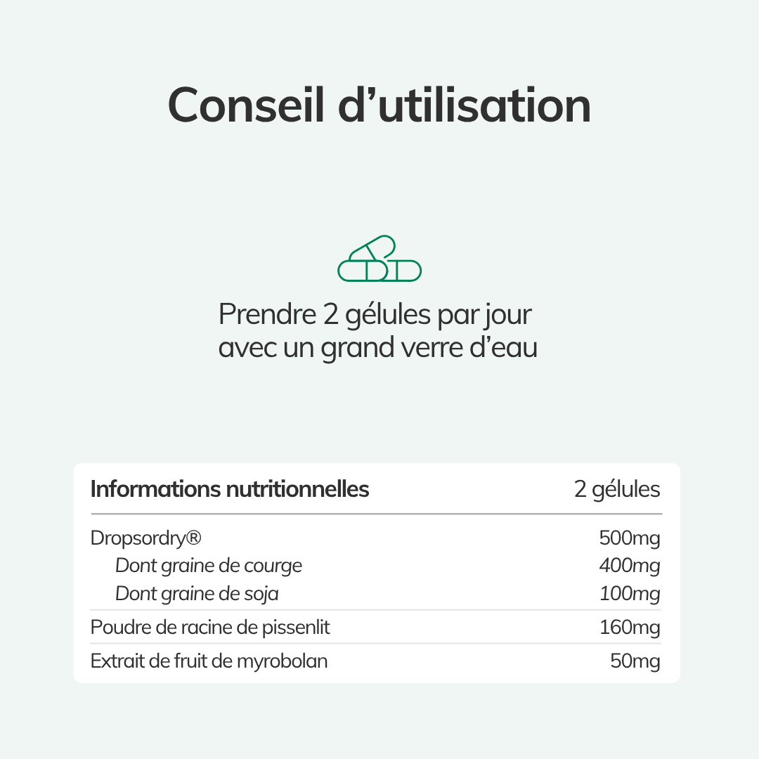 Fuite urinaire homme - Formule naturelle Vessie Confort