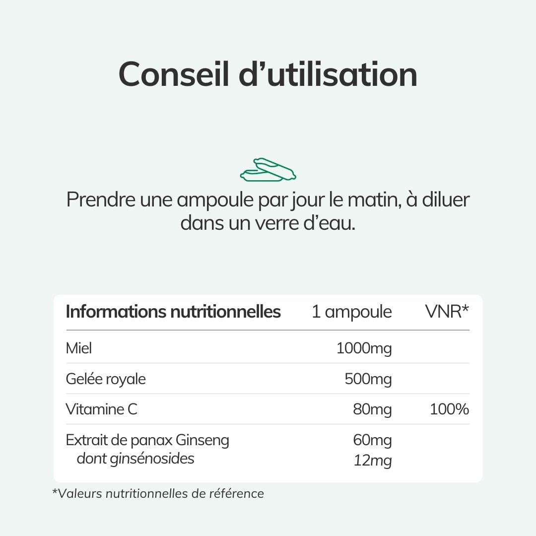 Complément alimentaire naturel vitalité - Ginseng gelée royale